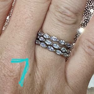 Triple Bands Ring - Size 7 - Purple